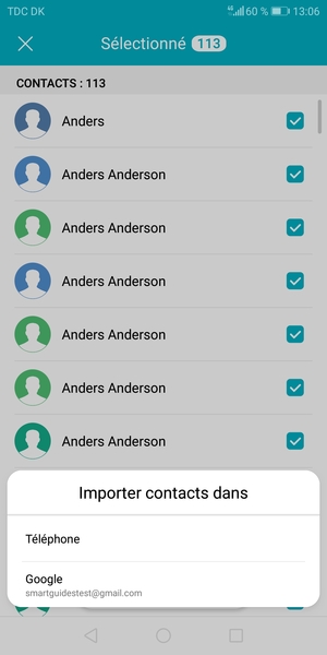 Sélectionnez votre compte Google