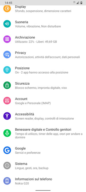 Scorri e seleziona Sistema