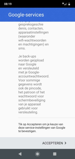 Selecteer ACCEPTEREN