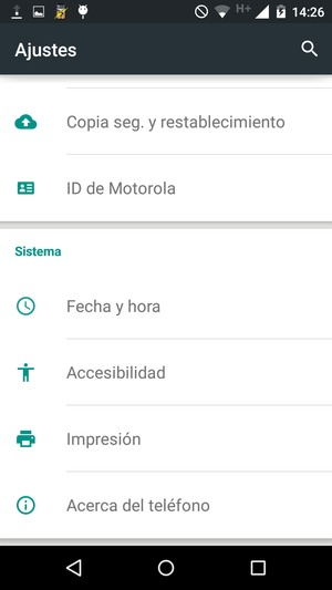 Desplácese y seleccione Acerca del teléfono