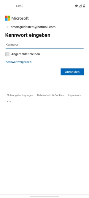 Geben Sie Ihre Passwort ein und wählen Sie Anmelden