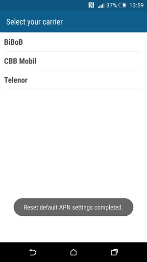 Your phone will reset to default Internet and MMS settings.