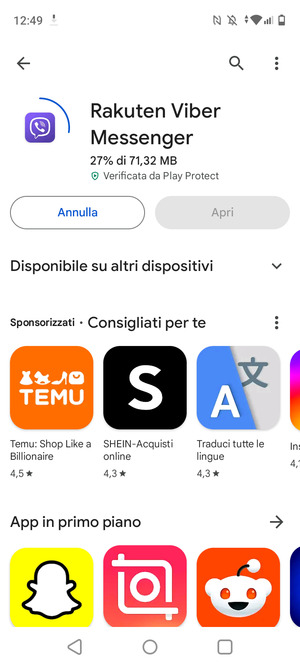 Attendi il completamento del processo di installazione