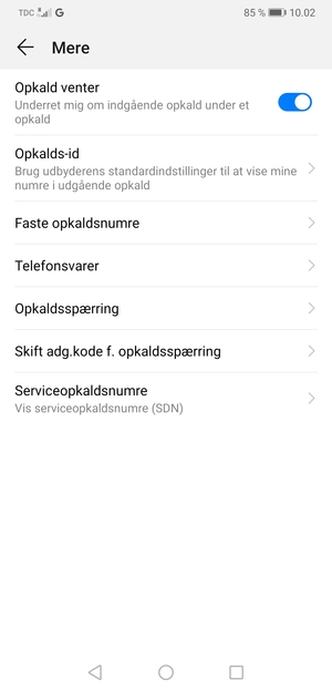 Vælg Telefonsvarer