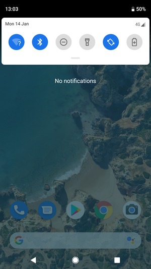 Slide down the top menu again