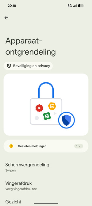 Selecteer Schermvergrendeling