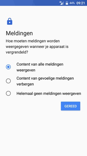 Selecteer uw voorkeursoptie en selecteer GEREED