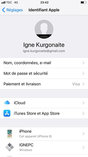 Sélectionnez iCloud