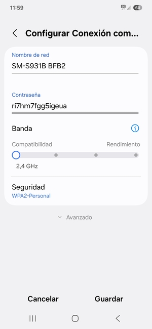 Introduzca una contraseña de al menos 8 caracteres y seleccione Guardar