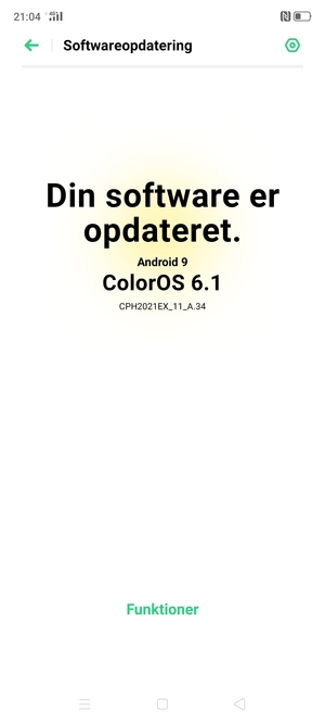 Hvis din telefon er opdateret, vil du se følgende skærmbillede