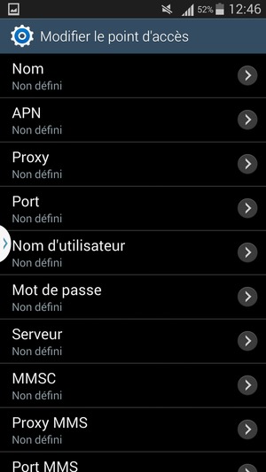 Saisissez les informations Internet