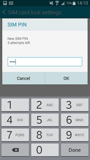 Enter your New SIM PIN and select OK