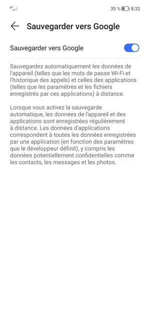 Sélectionnez le bouton Retour