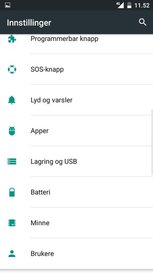 Bla til og velg Batteri