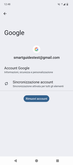Seleziona Sincronizzazione account