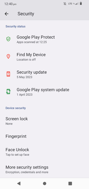 To change the PIN for the SIM card, go to the Security menu and scroll to and select More security settings
