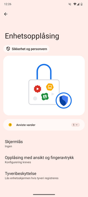 Velg Skjermlås