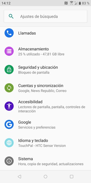 Desplácese y seleccione Sistema