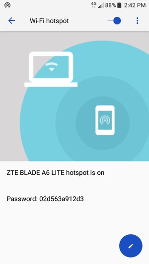 Your phone is now set up for use as a modem