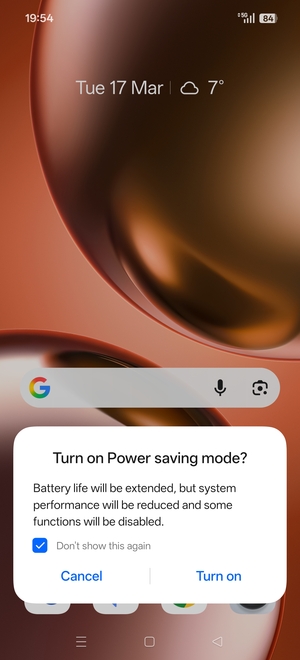 Select Turn on