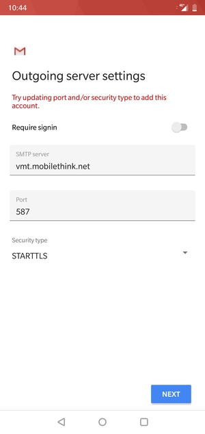Select Security type