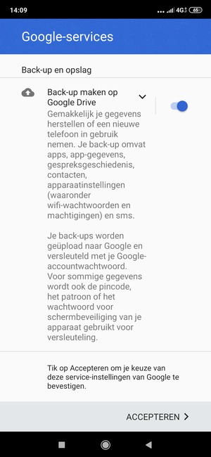 Selecteer ACCEPTEREN