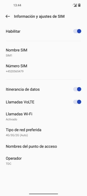Activar o desactivar Itinerancia de datos