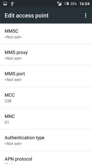 Scroll down and enter MMS information