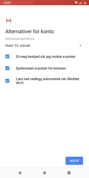 Velg NESTE