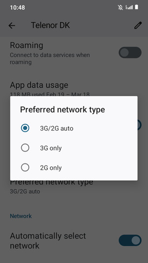 Select your preferred option