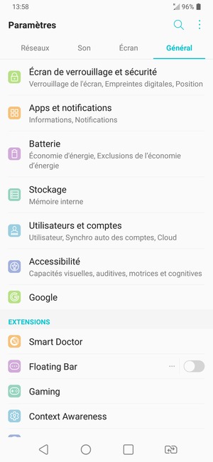 Sélectionnez Écran de verrouillage et sécurité