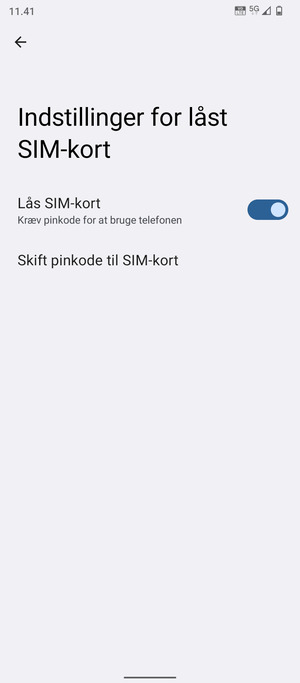 Vælg Skift pinkode til SIM-kort