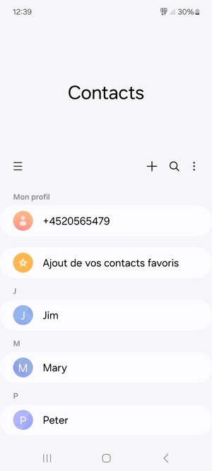 Sélectionnez le bouton du Menu