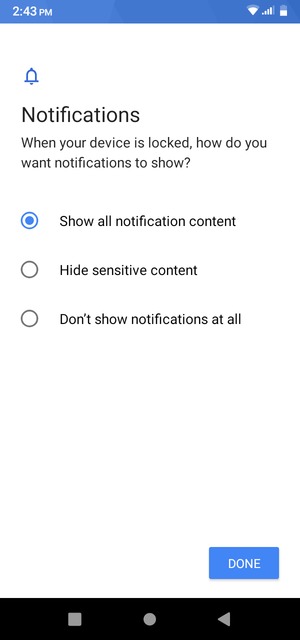 Select your preferred option and select DONE