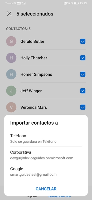 Seleccione su cuenta Google