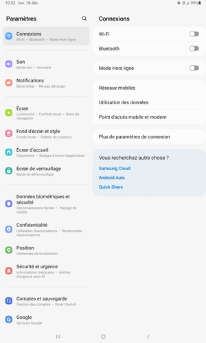 Sélectionnez Connexions