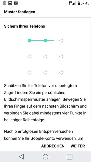 Wählen Sie WEITER
