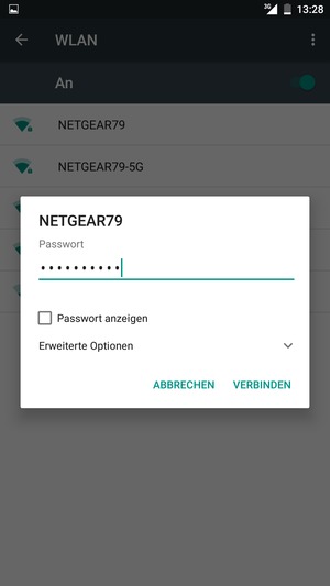 Geben Sie das WLAN-Passwort ein und wählen Sie VERBINDEN