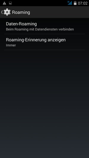 Wählen Sie Daten-Roaming