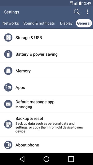 Scroll to and select Backup & reset