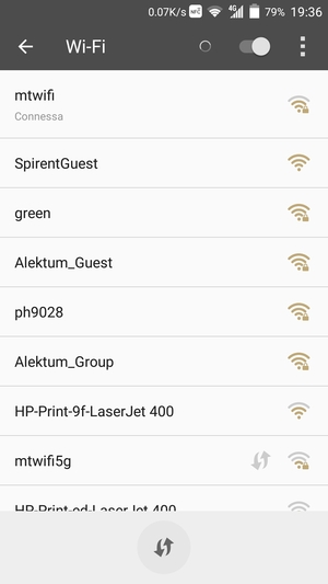 Ora sei connesso alla rete Wi-Fi