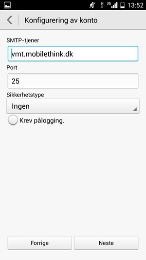 Fjern krysset i avkrysningsboksen Krev pålogging. og velg Neste
