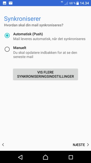 Vælg din foretrukne mulighed og vælg NÆSTE