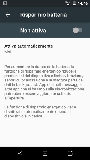 Attiva Risparmio batteria