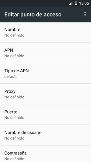 Introduzca la información de Internet
