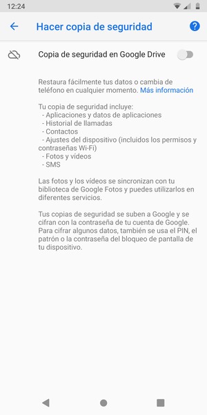 Active Copia de seguridad en Google Drive