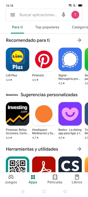 Seleccione la barra de Búsqueda