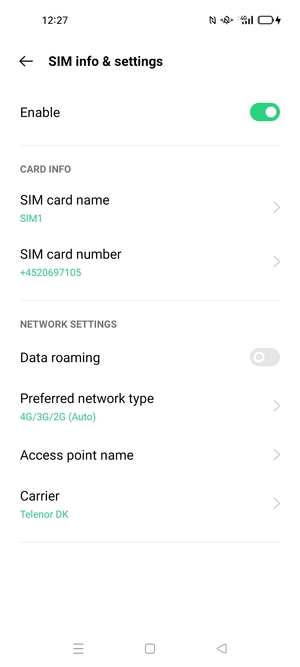Select Access point name