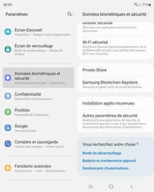 Faites défiler et sélectionnez Autres paramètres de sécurité