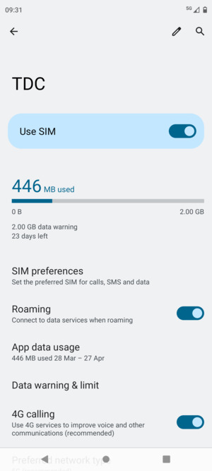 Turn Roaming on or off